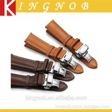 18 19 20 21 22 mm Stainless Steel Deployment Clasp Leather Watch Band Strap